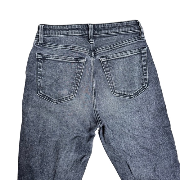 Abercrombie & Fitch Simone High Rise Slim Distressed Black Jeans 28 6 Raw Hem - Picture 5 of 6